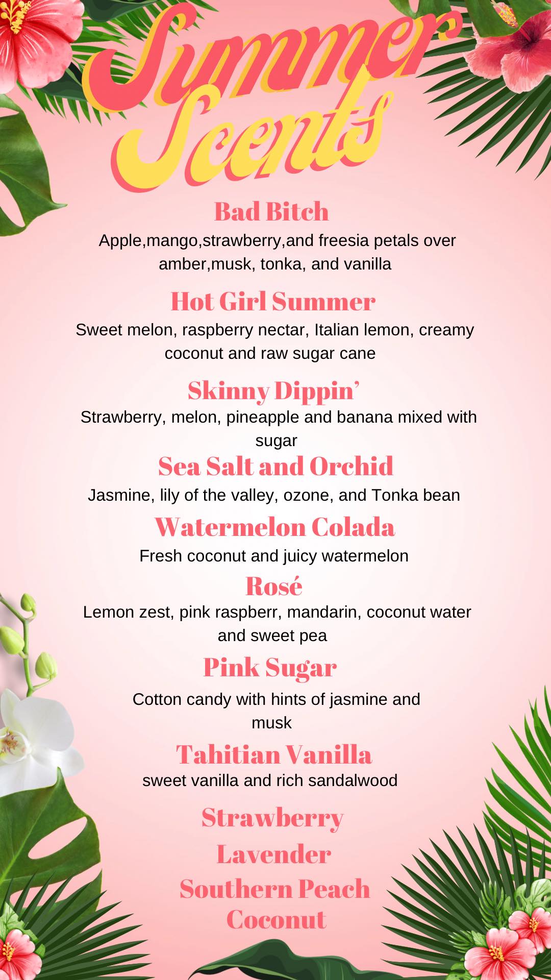 Farm Stand Co. - Summer scent menu. These are all of the... | Facebook