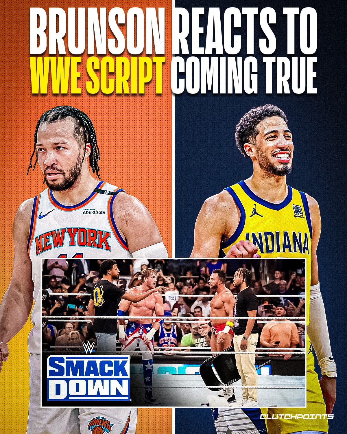 Pacers Nation - Jalen Brunson reacts as the WWE script... | Facebook