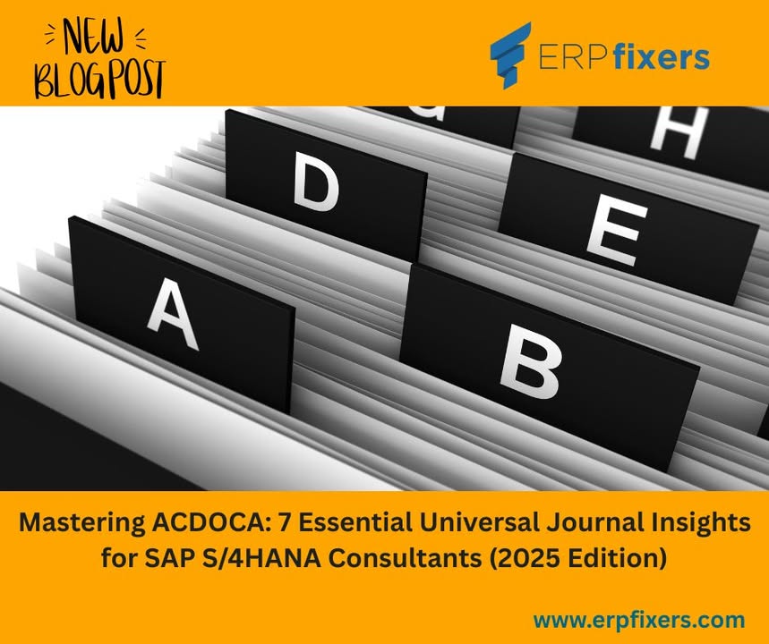ERPfixers - In SAP S/4HANA Finance, the Universal Journal (ACDOCA ...