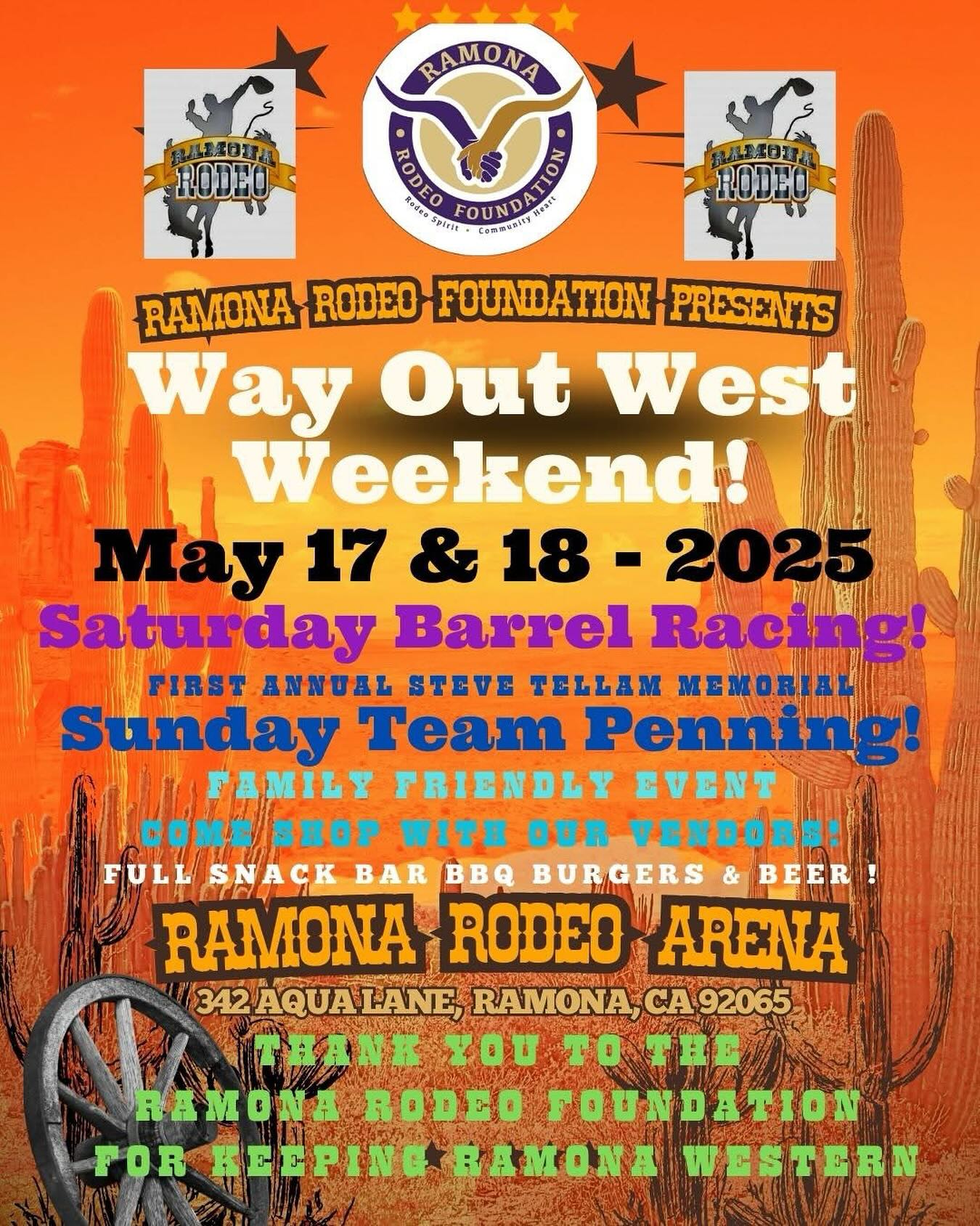 Ramona - 📅 Save the Date! 🤠🐎 The Ramona Rodeo Foundation's Way Out West ...