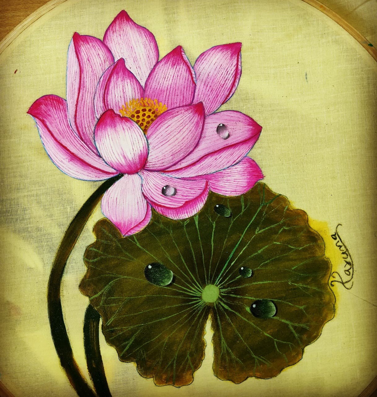 Life Beneath lotus inspired textile art