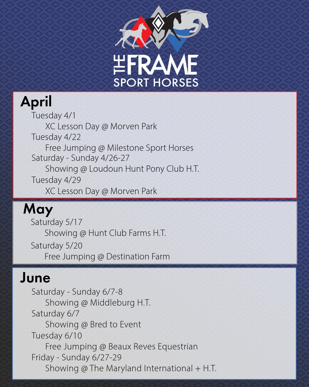 The Frame - Mark your calendars! The Frame Sport Horses has a full ...