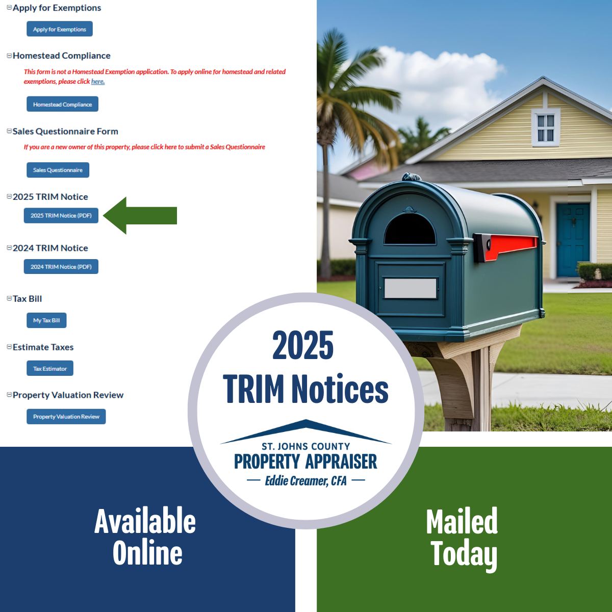 2025 TRIM Notices... - St. Johns County Property Appraiser | Facebook