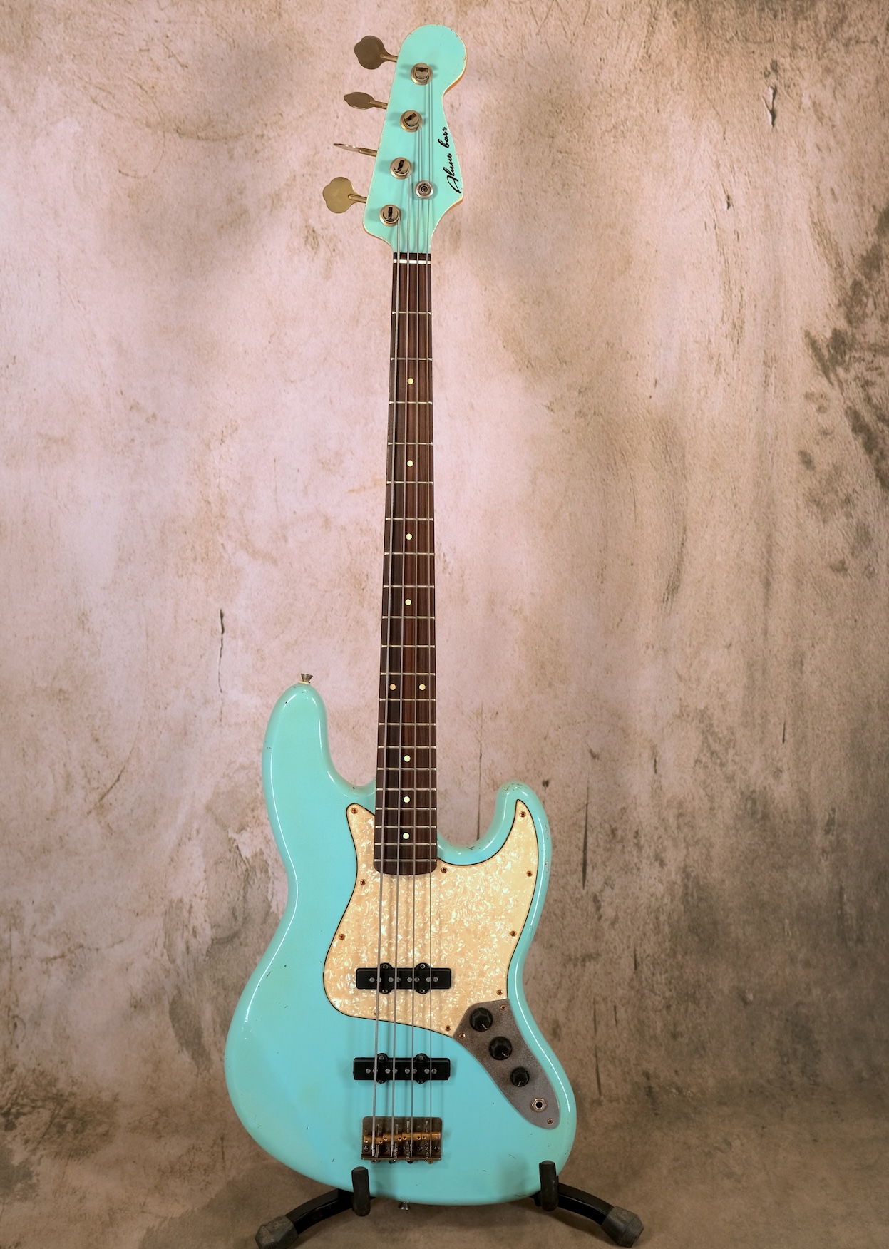 New JB matching headstock aged Sonic Blue. Now available on Reverb!