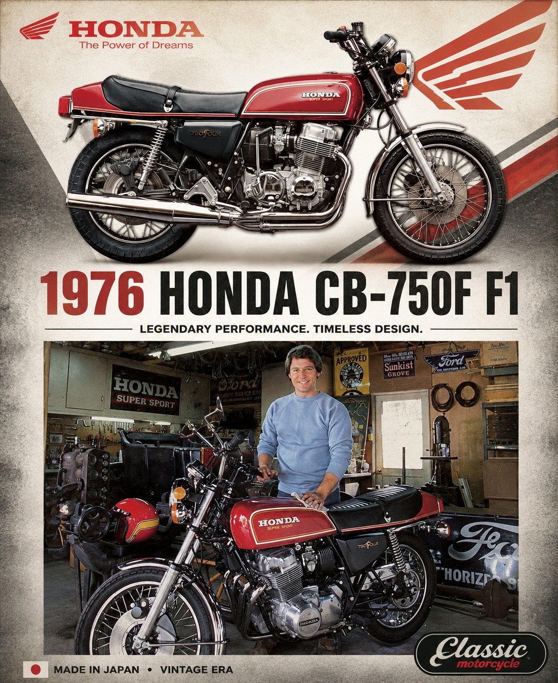 1978 Honda CB750K In Japan, the CB750K was launced in December