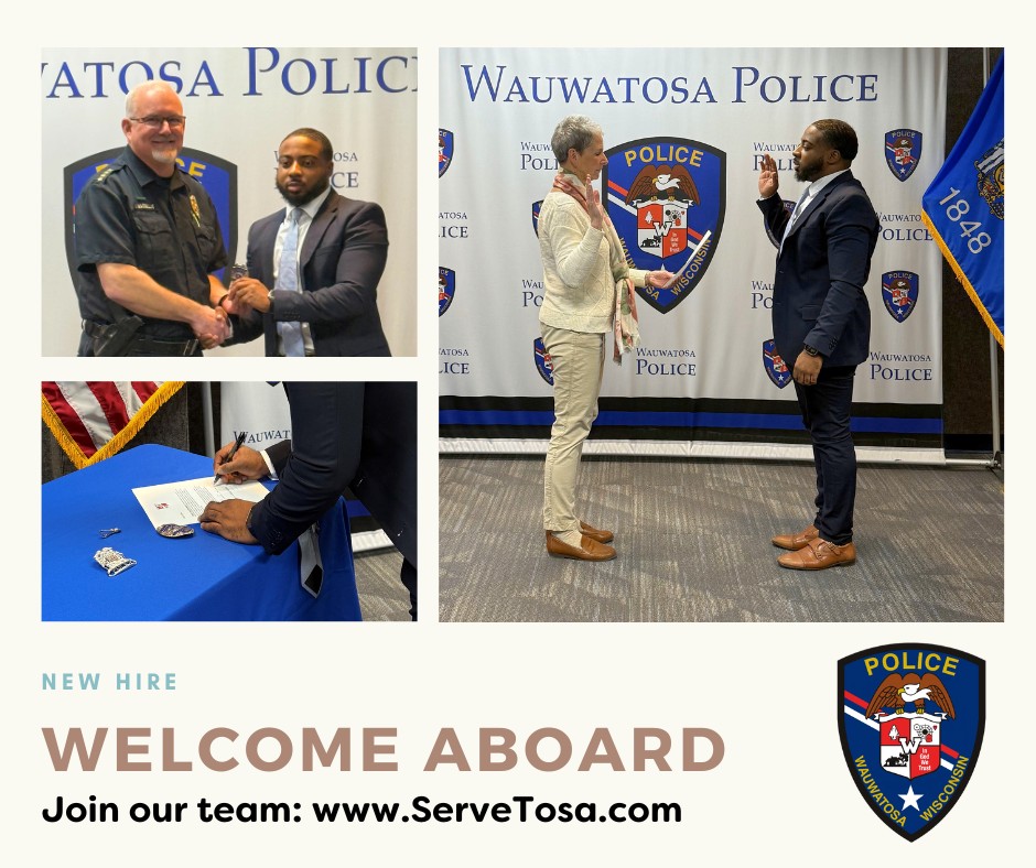 Wauwatosa - Welcome, Officer Reed-Walton! Yesterday we swore in the ...