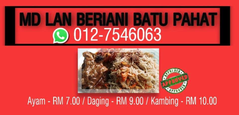 Md Lan Beriani Batu Pahat Boleh Datang Bungkus Berdekatan Cimb Taman Daya Gerai Mbjb Facebook