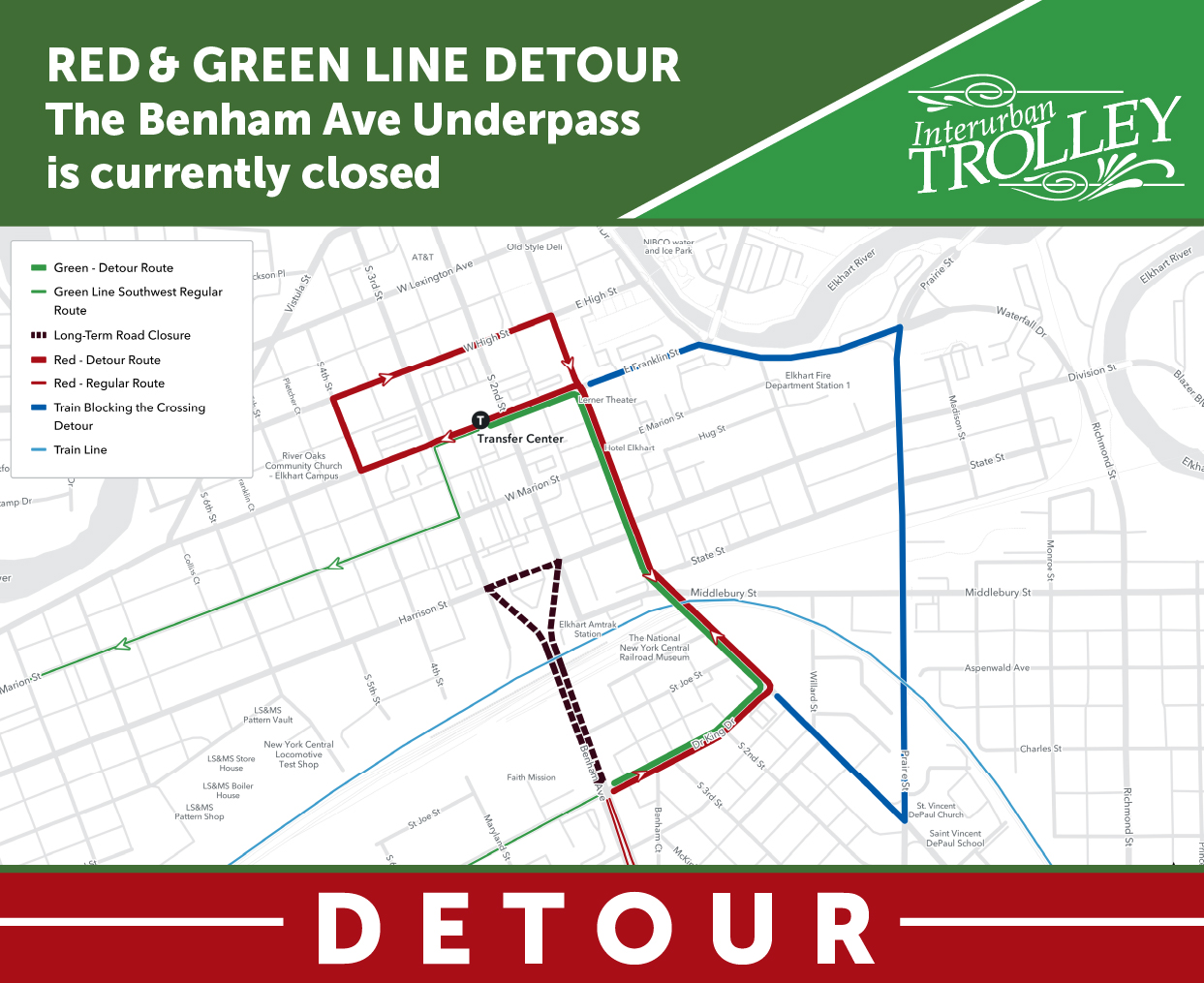 Interurban - 🚨RIDER NOTICE: The Benham Ave Underpass is currently ...