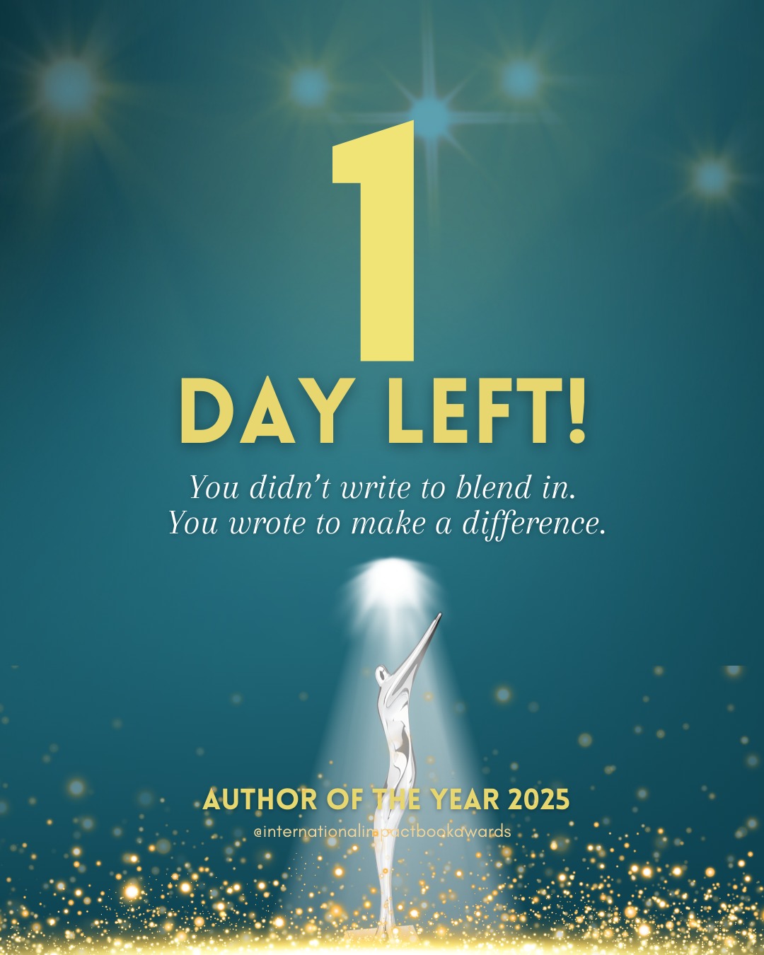 International - 1 Day Left! 🚨 You didn’t write your book to blend in ...