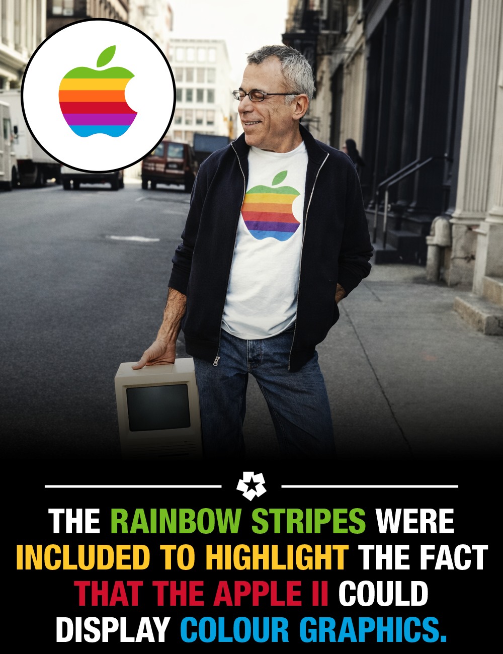 Apple rainbow logo sticker for iPhone and Macintosh