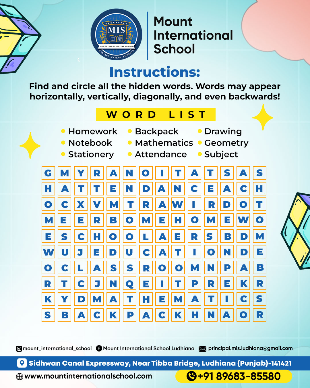 Mount - 🧠 Word Hunt Challenge at Mount International School! 📚🔍 . Can ...