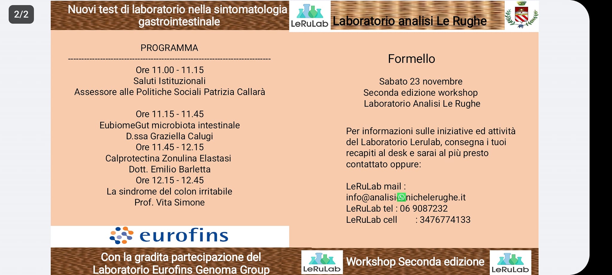 Laboratorio Analisi Cliniche Le Rughe | Formello
