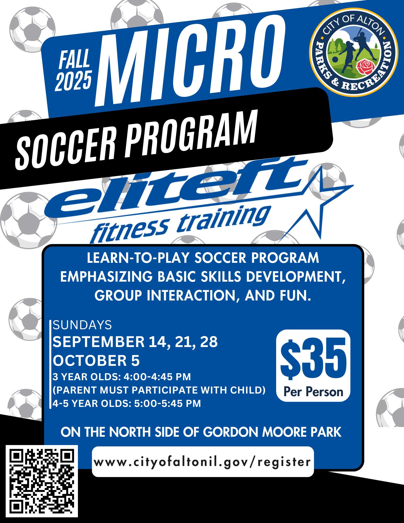 Micro Soccer is back this... - Alton Parks and Recreation | Facebook