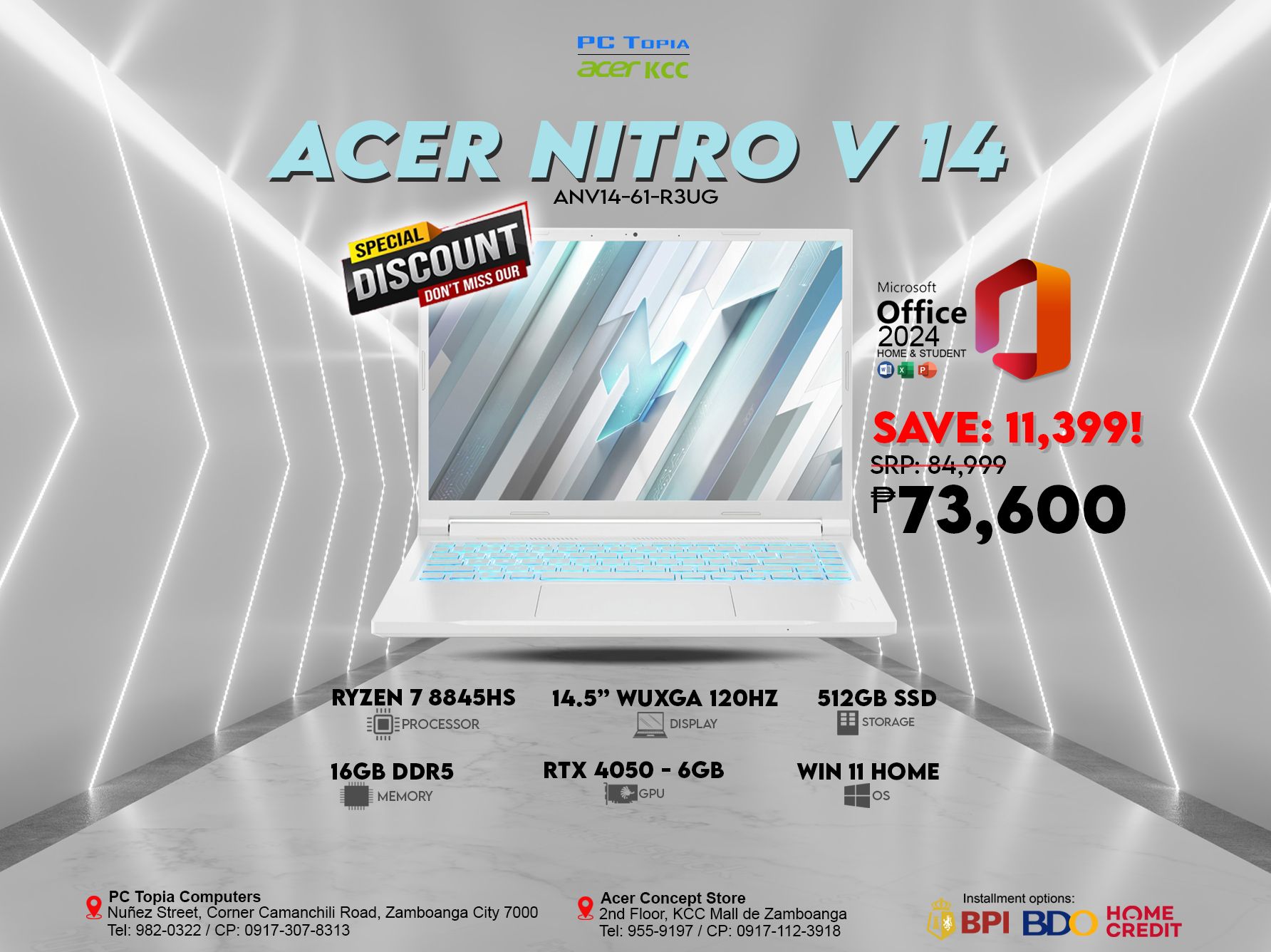 PC - 🔥 ACER NITRO V 14 💻 ANV14-61-R3UG 💻 Ryzen 5 • 16GB DDR5 • RTX 4050 ...