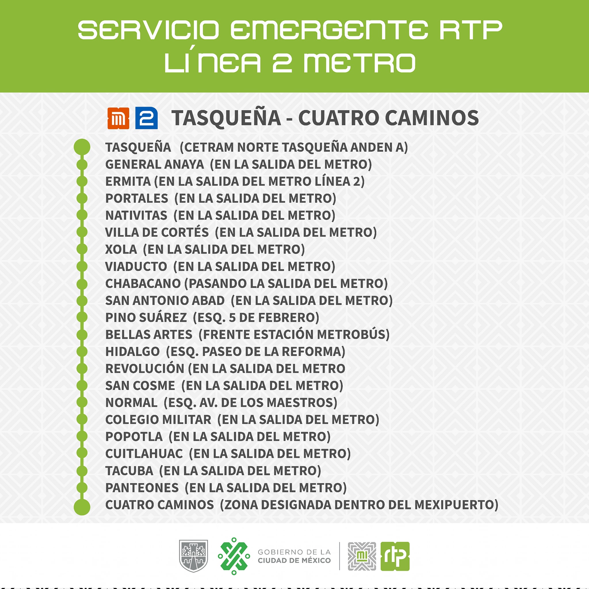 Consulta el mapa digital de la #Línea2 (Cuatro Caminos - Tasqueña) de ...