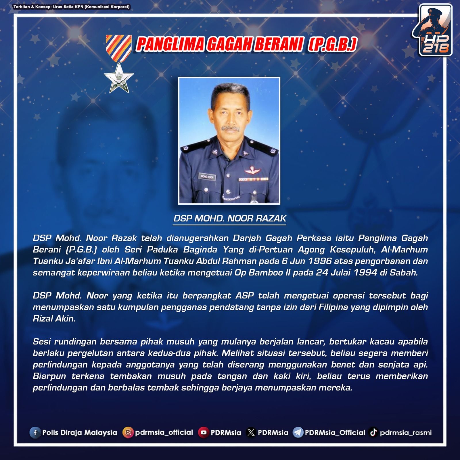 Polis Diraja Malaysia ( Royal Malaysia Police ) - [HARI POLIS KE-218 ...