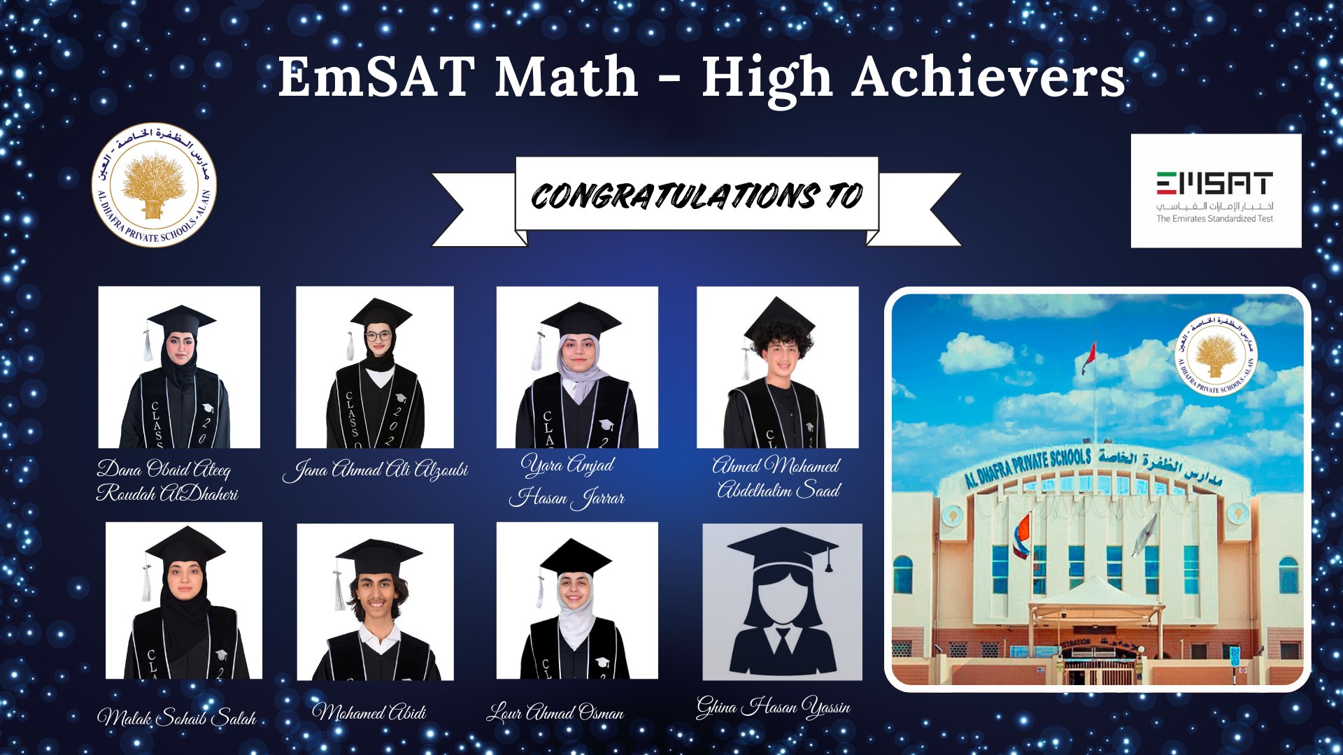 Al - EmSAT Math - High Achievers Well done to our seniors for ...