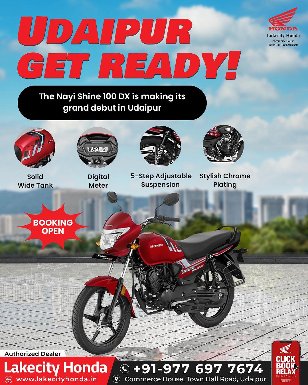 Udaipur, the wait is over! The Nayi Shine 100 DX is here with