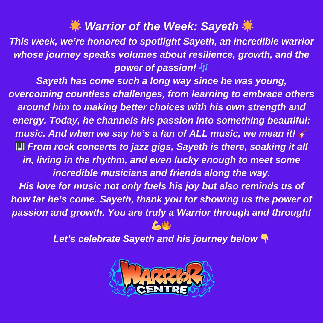 Warrior Centre - 🌟 Warrior of the Week: Sayeth 🌟 This... | Facebook