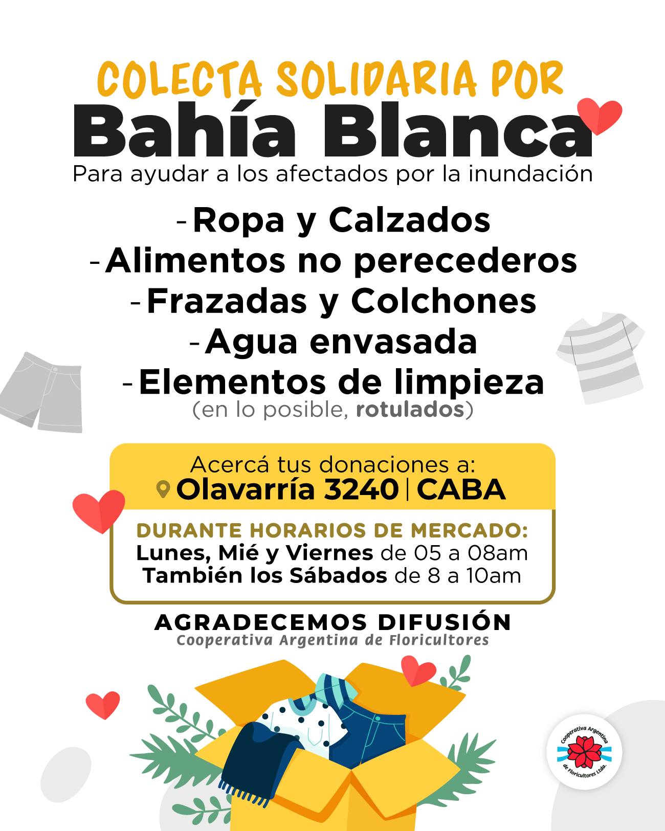 Cooperativa - 🙌 ️ Colecta Solidaria por Bahía Blanca ️🙌 Hay muchas ...