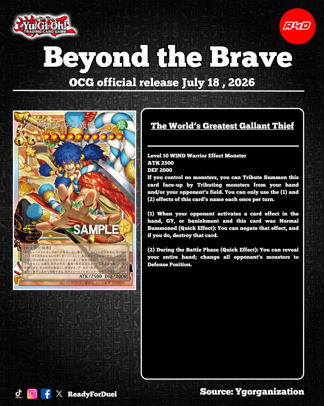 Yu-Gi-Oh! OCG Beyond the Brave Set: The World's Greatest Gallant