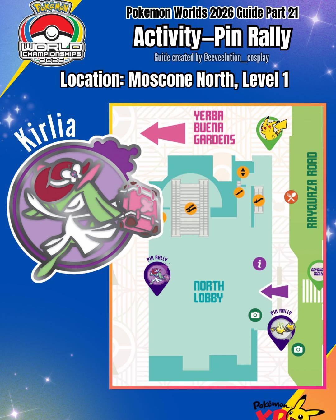 Pokémon XP & World Championships Pin Rally Locations Via