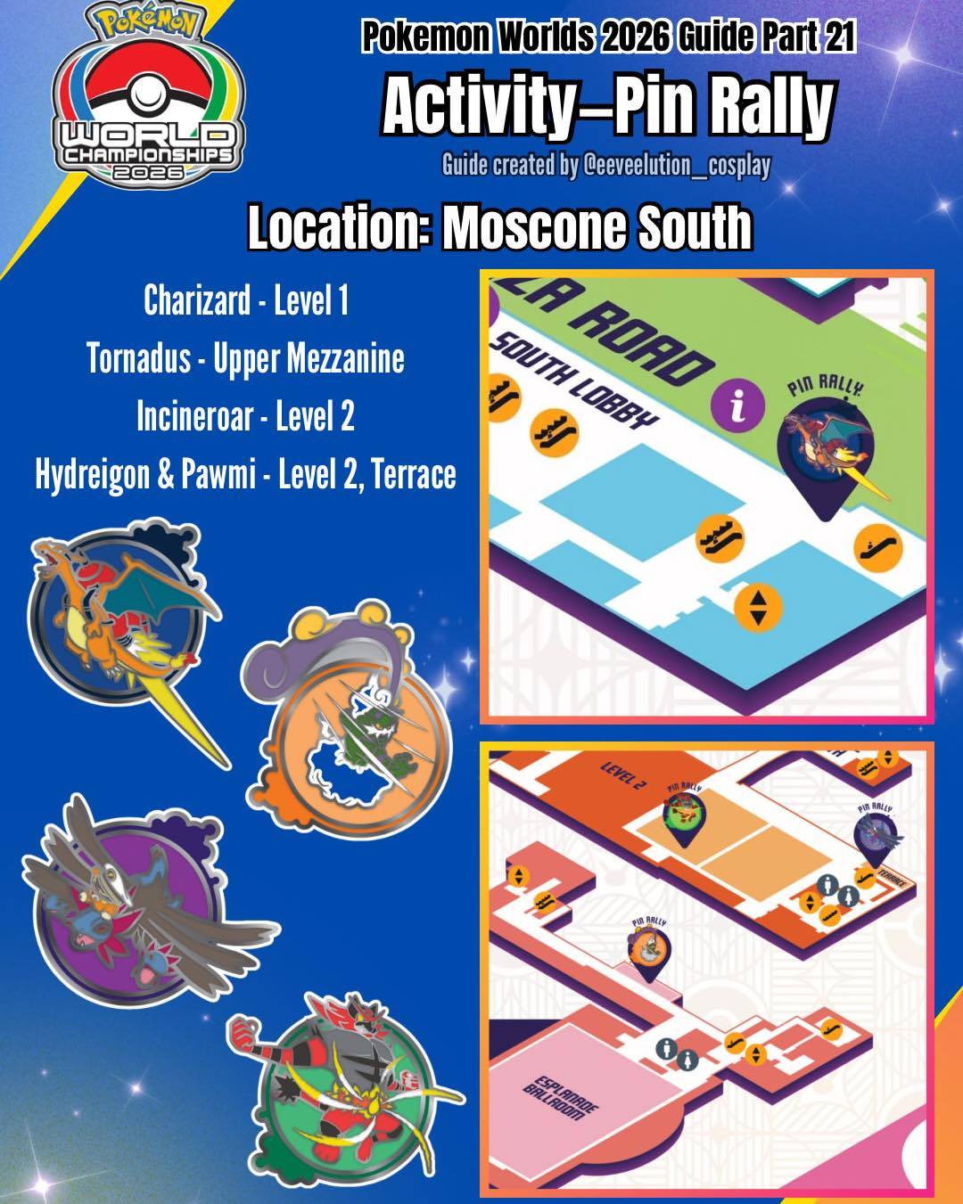 Pokémon XP & World Championships Pin Rally Locations Via