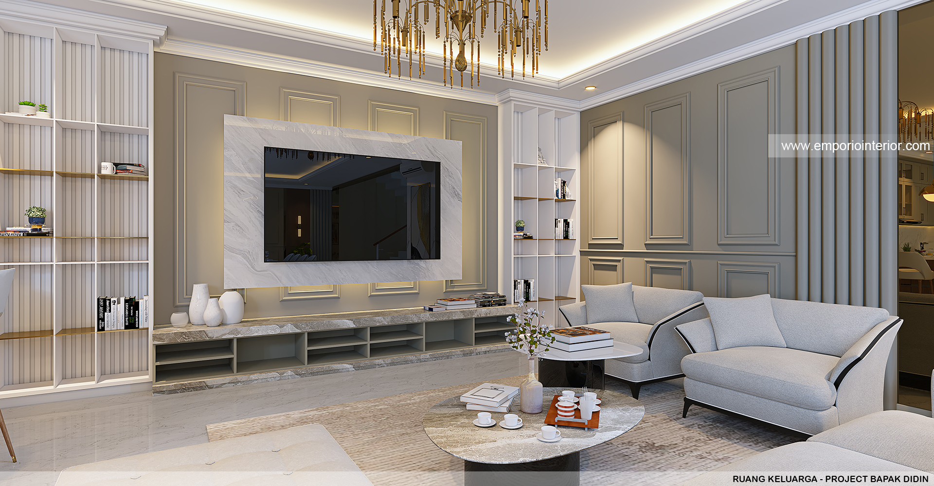 DESAIN INTERIOR RUANG KELUARGA RUMAH... - Emporio Interior