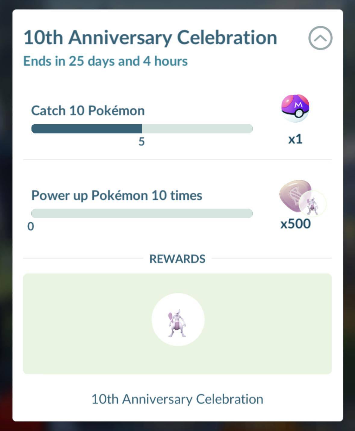 Pokémon GO 10th Anniversary  Pokémon GO: 10th Anniversary Celebration Timed Research is