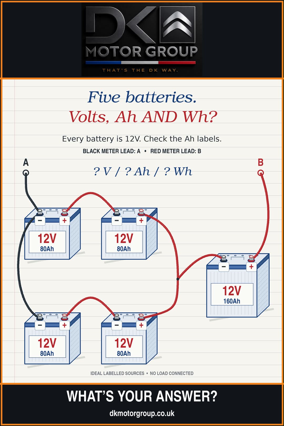 What is the total voltage and wattage for two 12V 275W batteries?