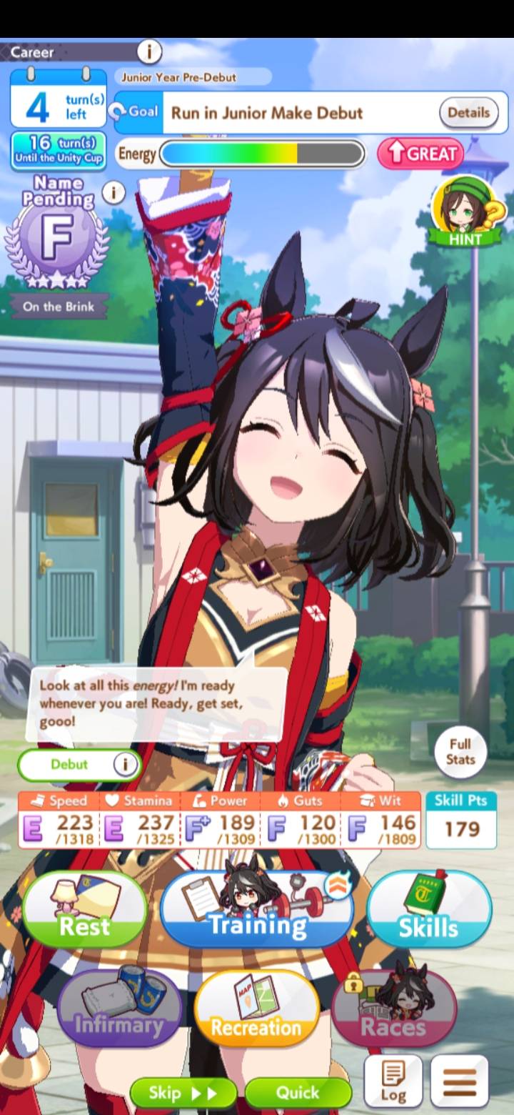 What is the high record rank and best support card for Uma Musume