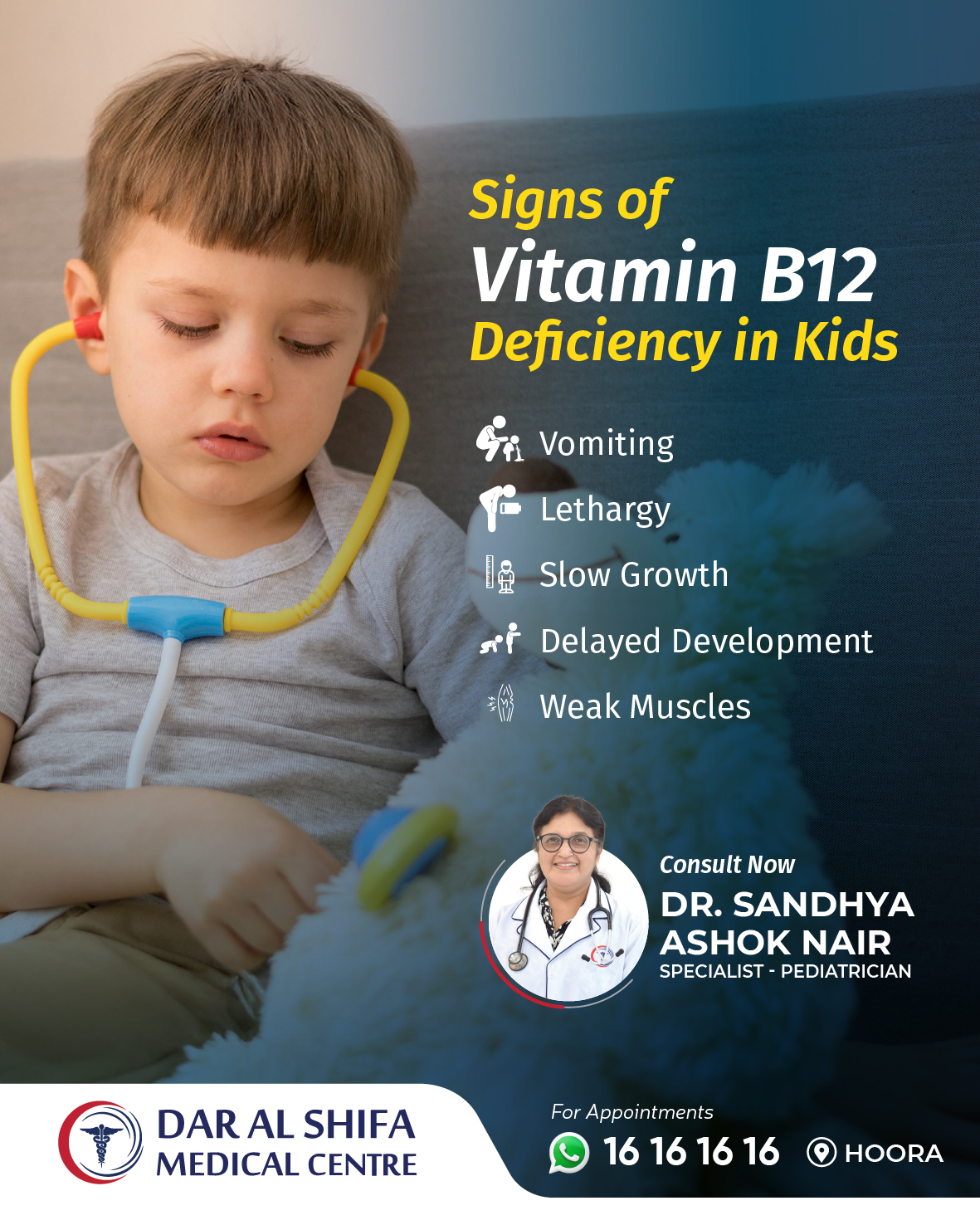 b12 injections toddler Vitamin Deficiency in Kids!!! Early treatment is key! Consult now Dr.Sandhya Ashok Nair (Specialist-Pediatrician) 🩺Available in HOORA Branch For Appointments Call/WhatsApp 16161616 #daralshifabah #bahrain #hoora #manama #pediatrician #vitaminB12 AHK Peptide Hair +