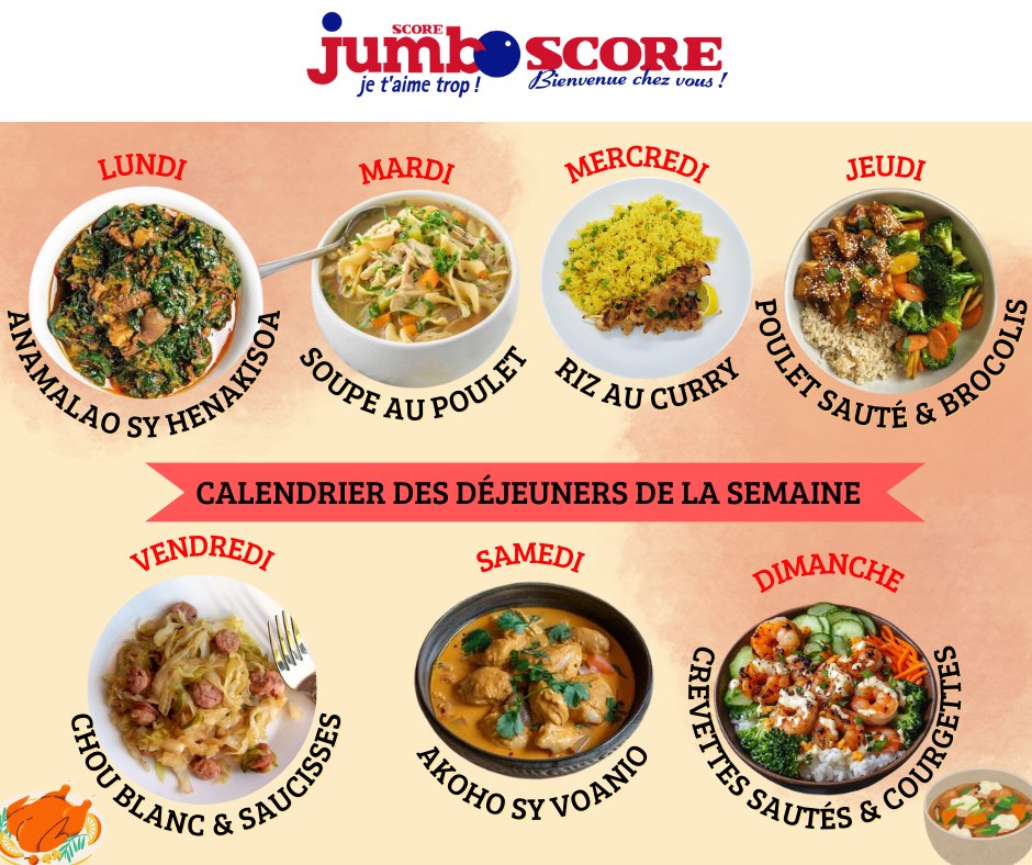 Jumbo Score Madagascar - 🍽️ LES MENUS DE LA SEMAINE 🍽️ Besoin d ...