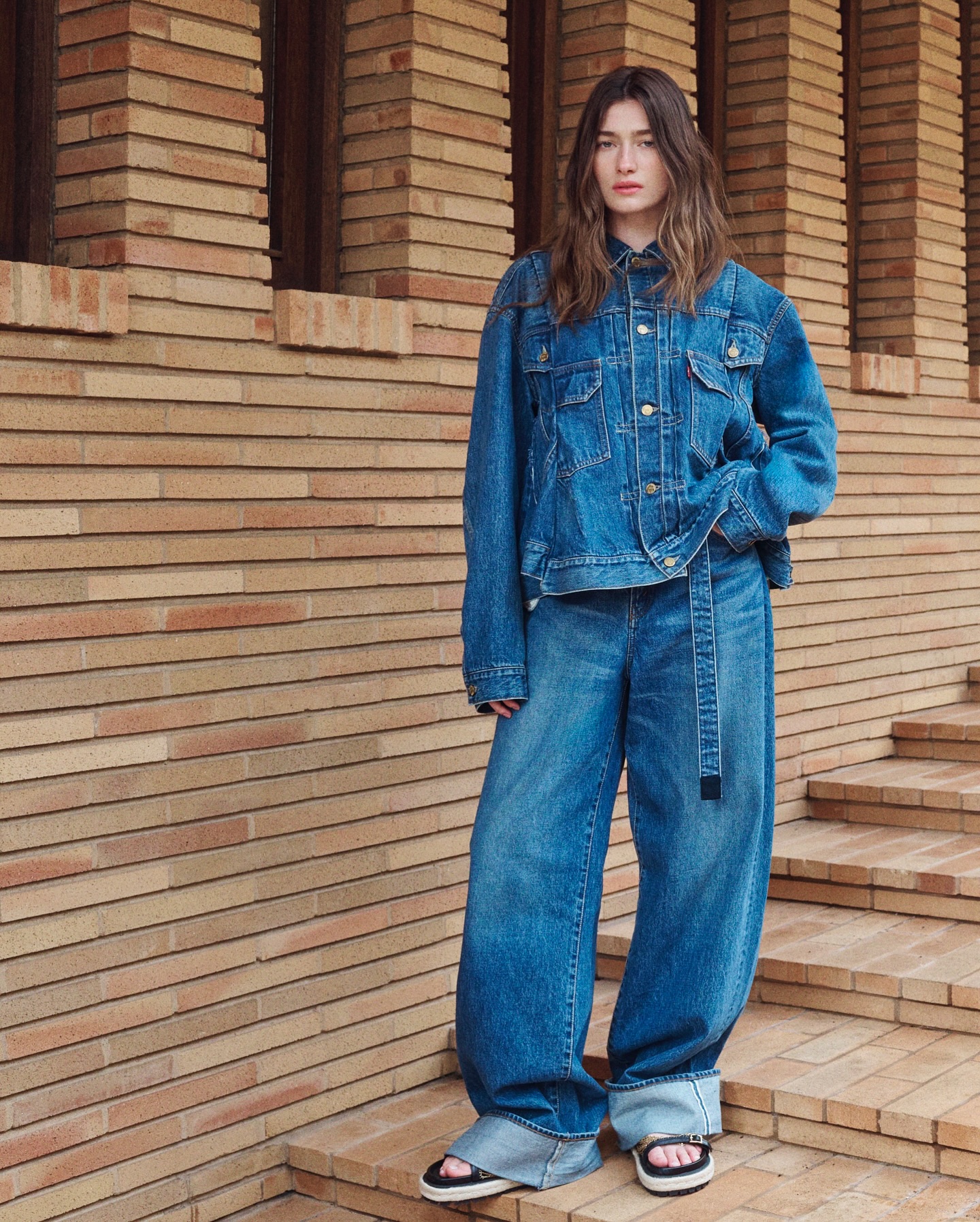 Marine Serre brings back double denim for AW23. The Marine Serre 