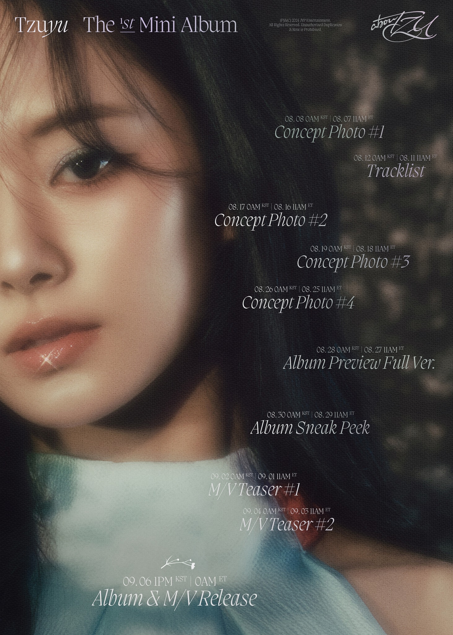 TZUYU THE 1st MINI ALBUM “abouTZU” Timetable Release on 2024.09.06 