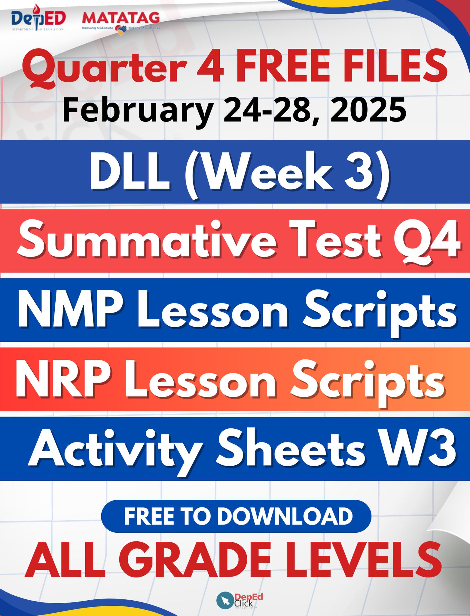 DepEd Click - 𝐐𝐔𝐀𝐑𝐓𝐄𝐑 𝟒 𝐅𝐑𝐄𝐄 𝐅𝐈𝐋𝐄𝐒 Week 3: February 24-28,... | Facebook