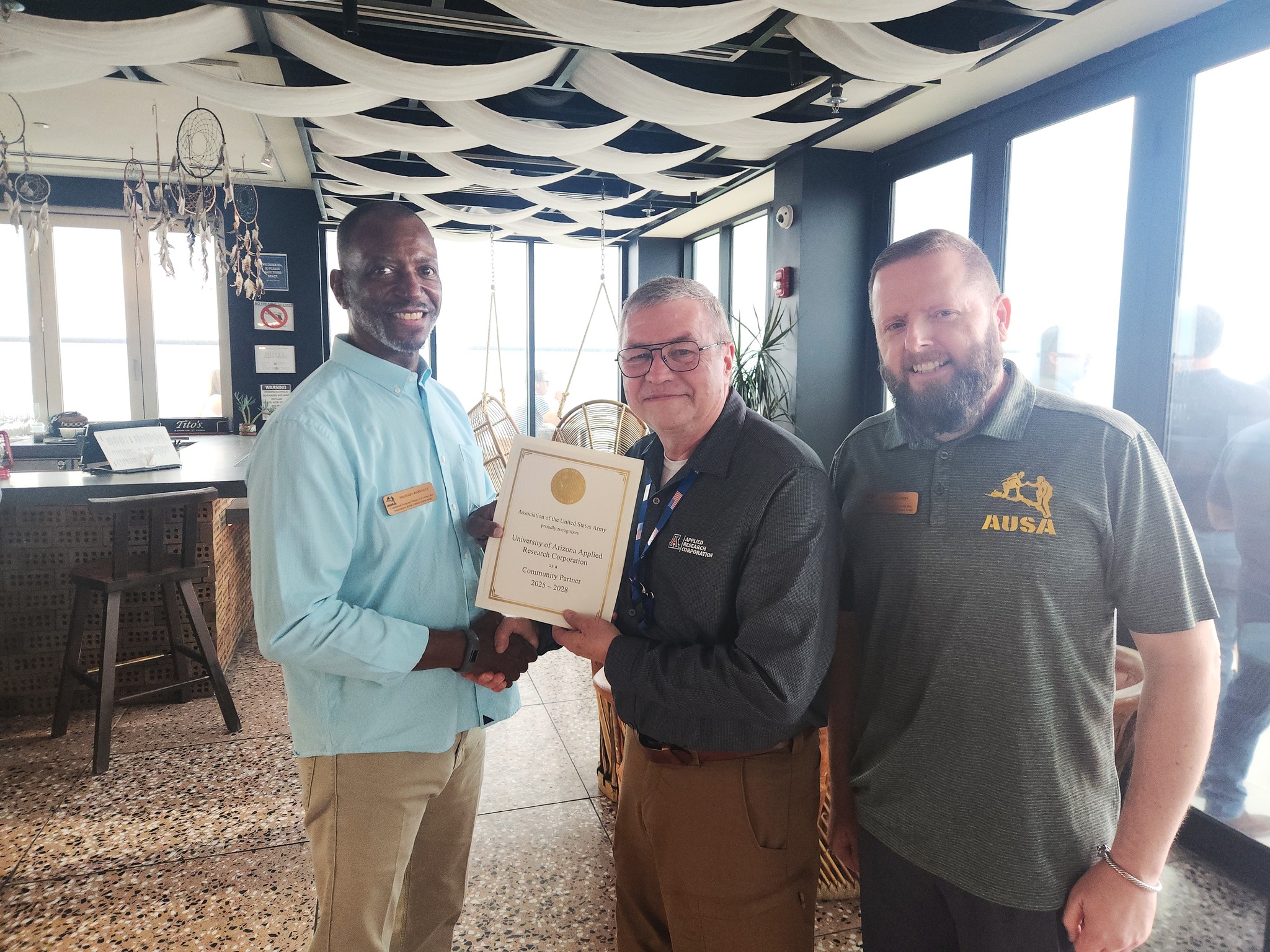 Our Chapter presented an AUSA Community Partner certificate of ...
