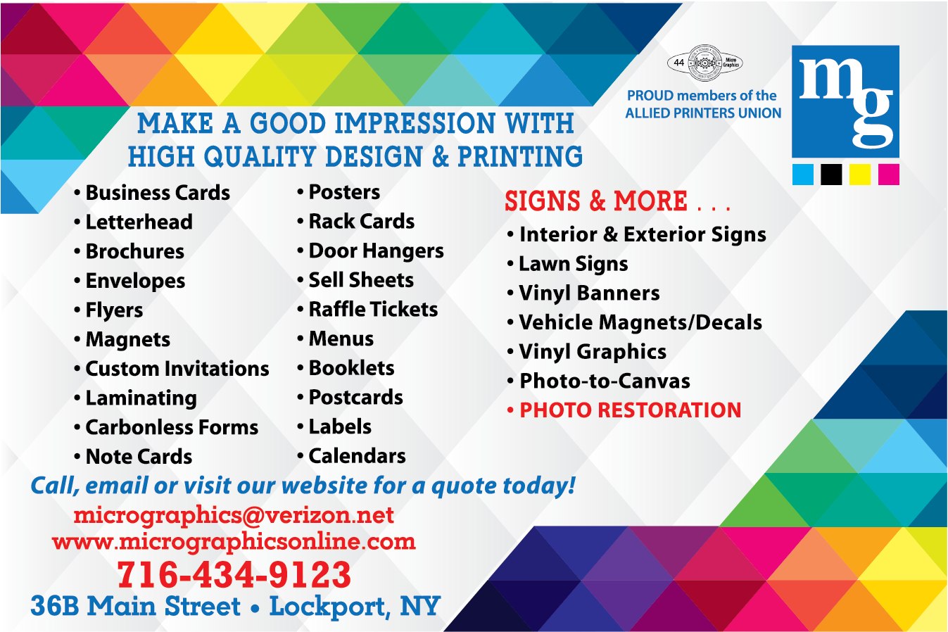 Micro Graphics | Lockport NY