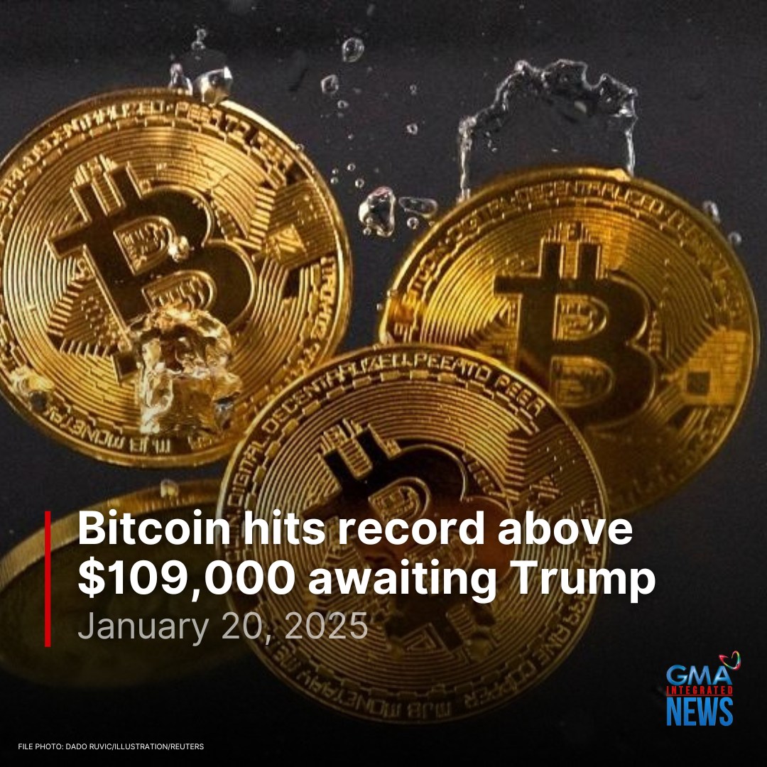 GMA News - Bitcoin hit a record high above $109,000 on...
