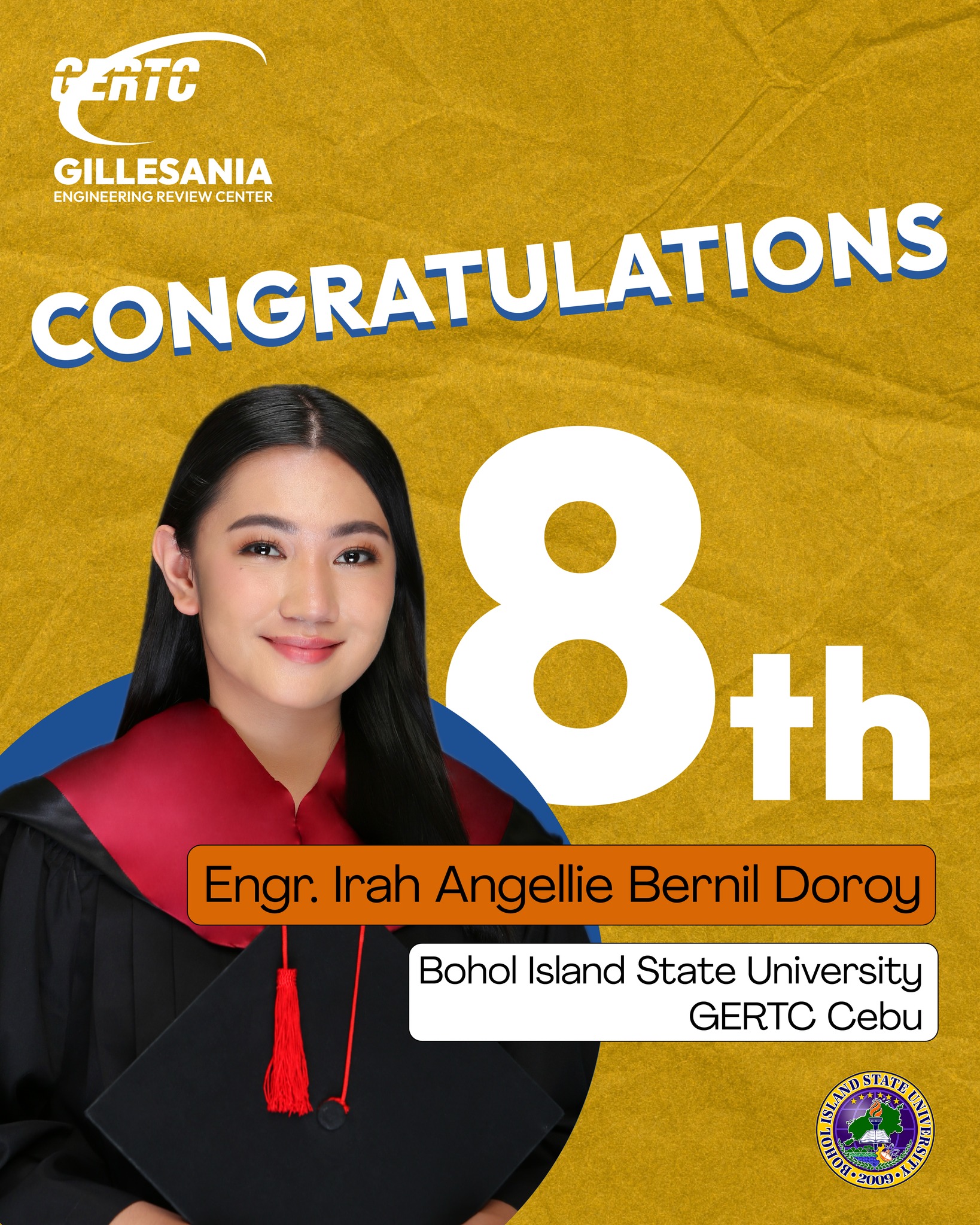 Gillesania - GERTC would like to congratulate Engr. Irah Angellie ...