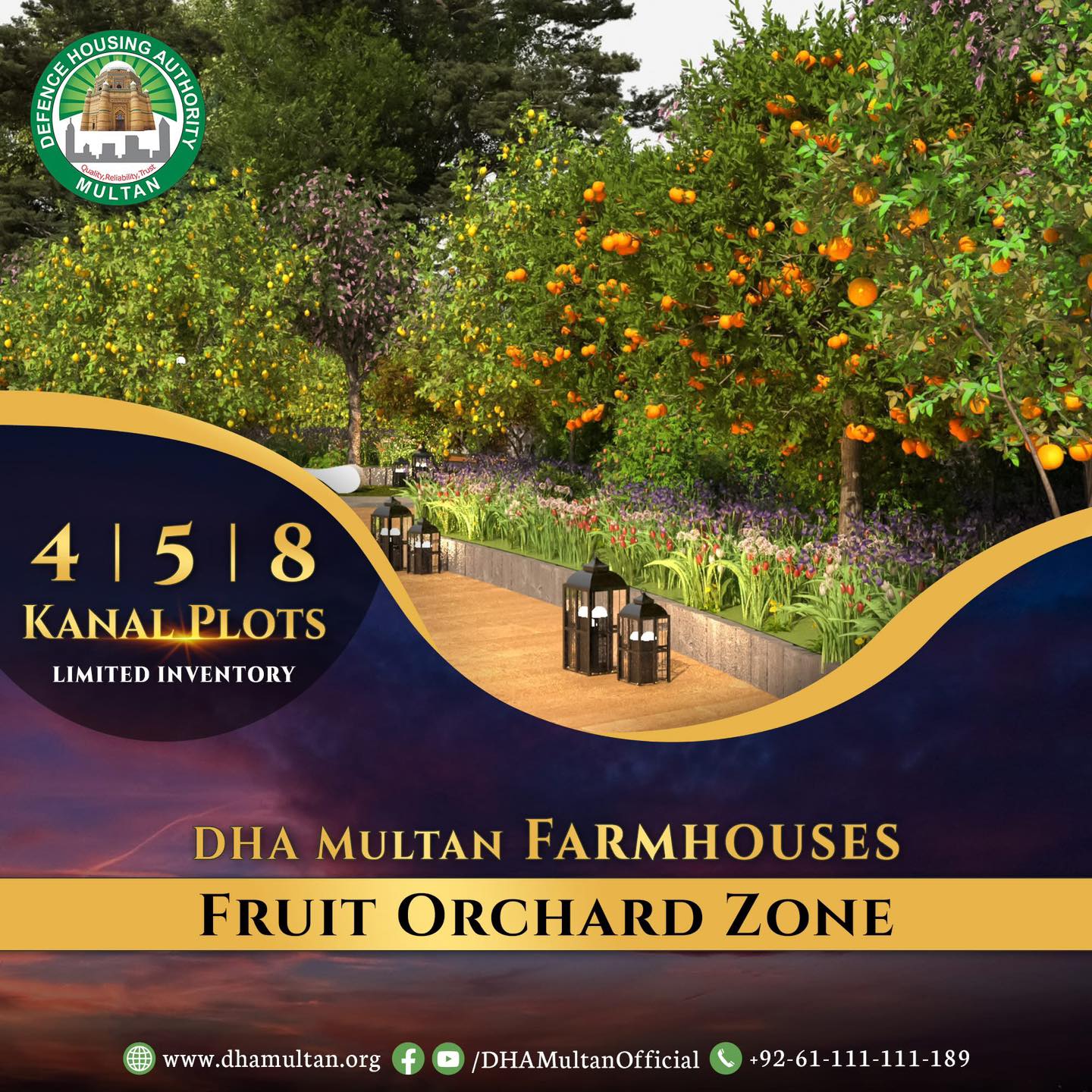 DHA - 𝐒𝐞𝐫𝐞𝐧𝐞 𝐎𝐫𝐜𝐡𝐚𝐫𝐝𝐬 , 𝐋𝐮𝐬𝐡 𝐆𝐫𝐞𝐞𝐧 𝐋𝐚𝐧𝐝𝐬𝐜𝐚𝐩𝐞𝐬! Surrounded by lush fruit ...