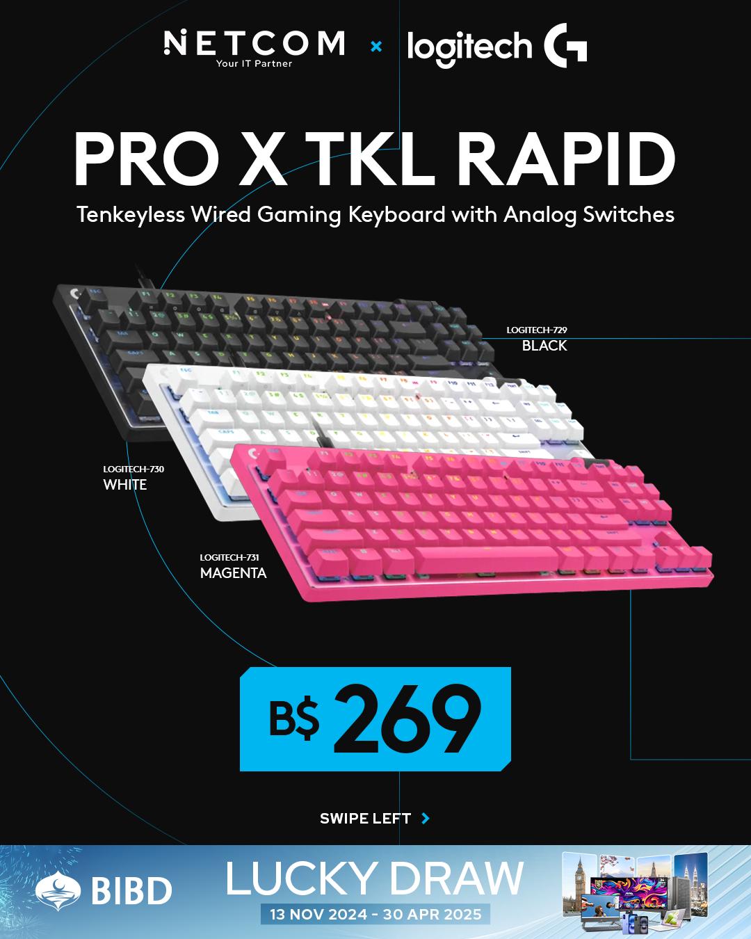 Elevate your gaming experience with the Logitech PRO X TKL RAPID