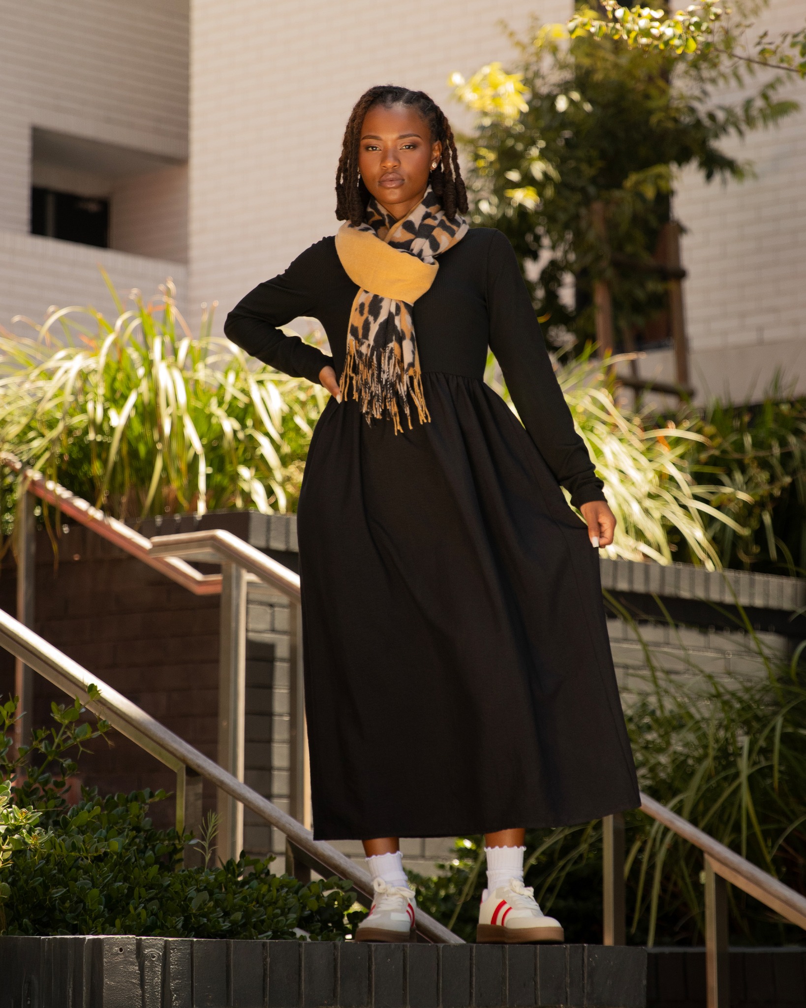 ladies long winter dresses Ladies' long-sleeved maxi dress - 149.99 (P114607) XS-2XL Ladies' assorted scarves dresses for women clearance size-5x High Neck Long Sleeve Color:Bananas Foster