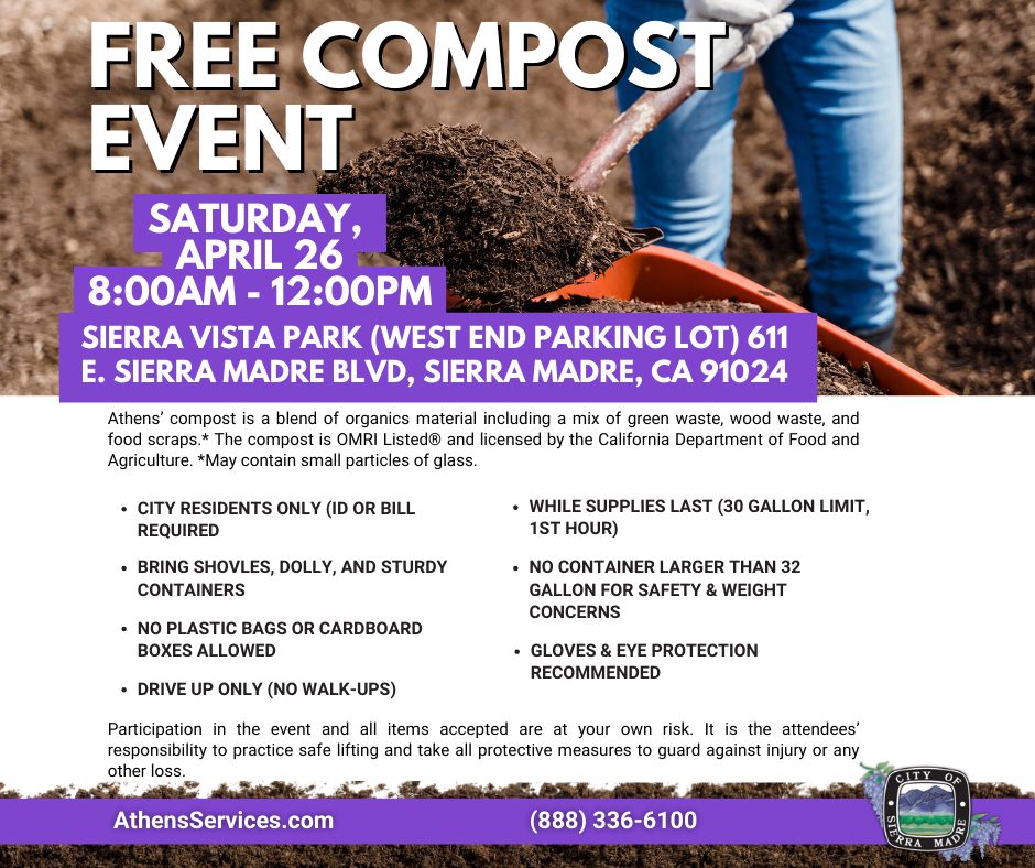 City of Sierra Madre - Government - 🌱 FREE COMPOST EVENT 🌱 Sierra Madre ...