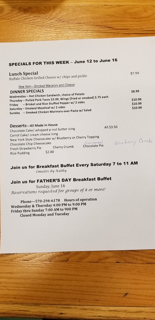 Nuthin' Fancy BBQ Home Pine Grove, Pennsylvania Menu