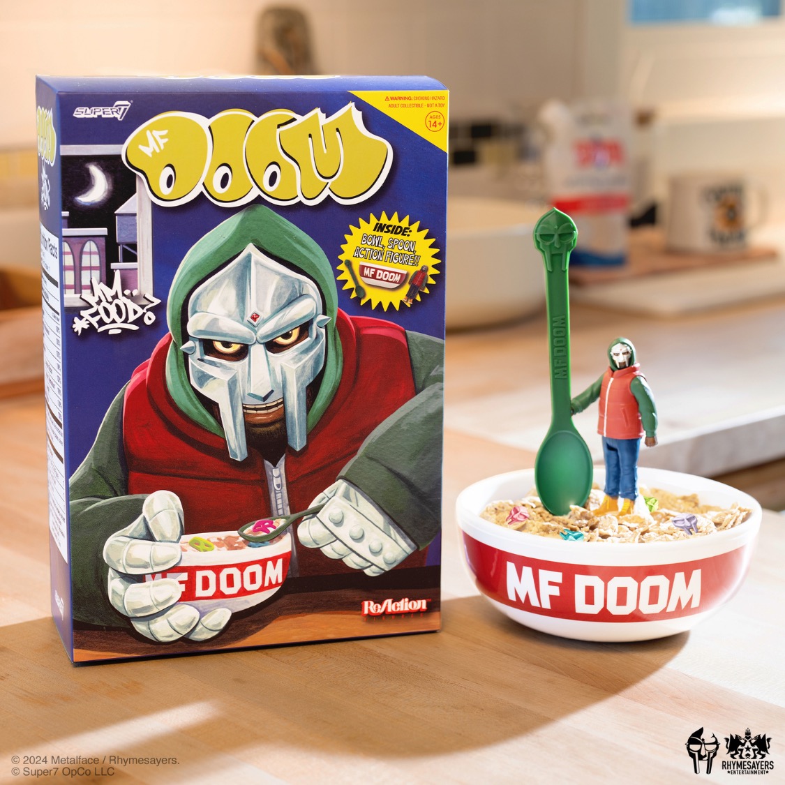 MF DOOM x Super7 “MM..FOOD” ReAction Figure and Cereal Bowl Set