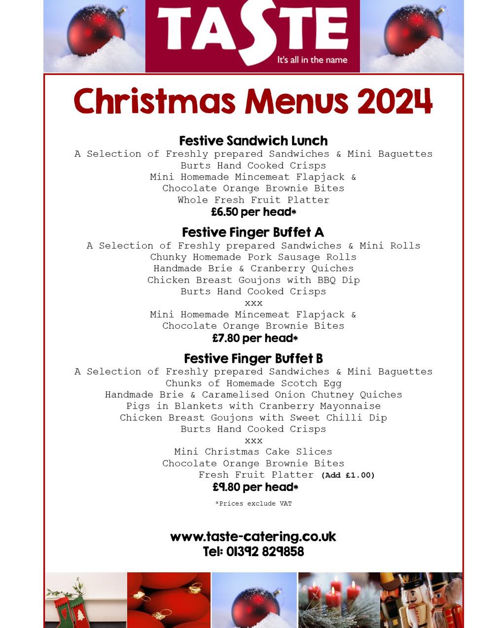 Taste - Our Festive Menus are now available online for delivery from ...