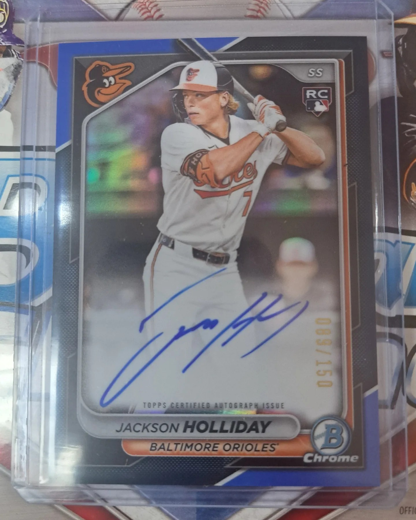 Jackson Holliday Black Refractor auto card from Bowman