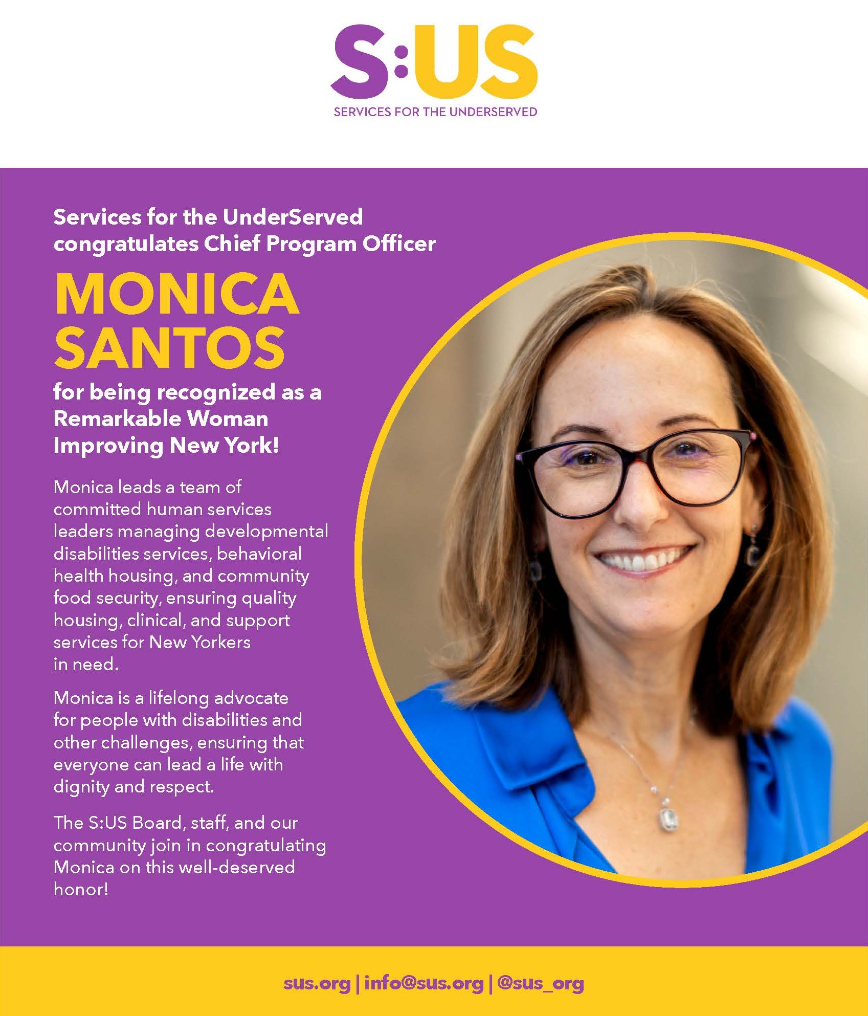 Services - Congratulations to S:US Chief Program Officer Monica Santos ...