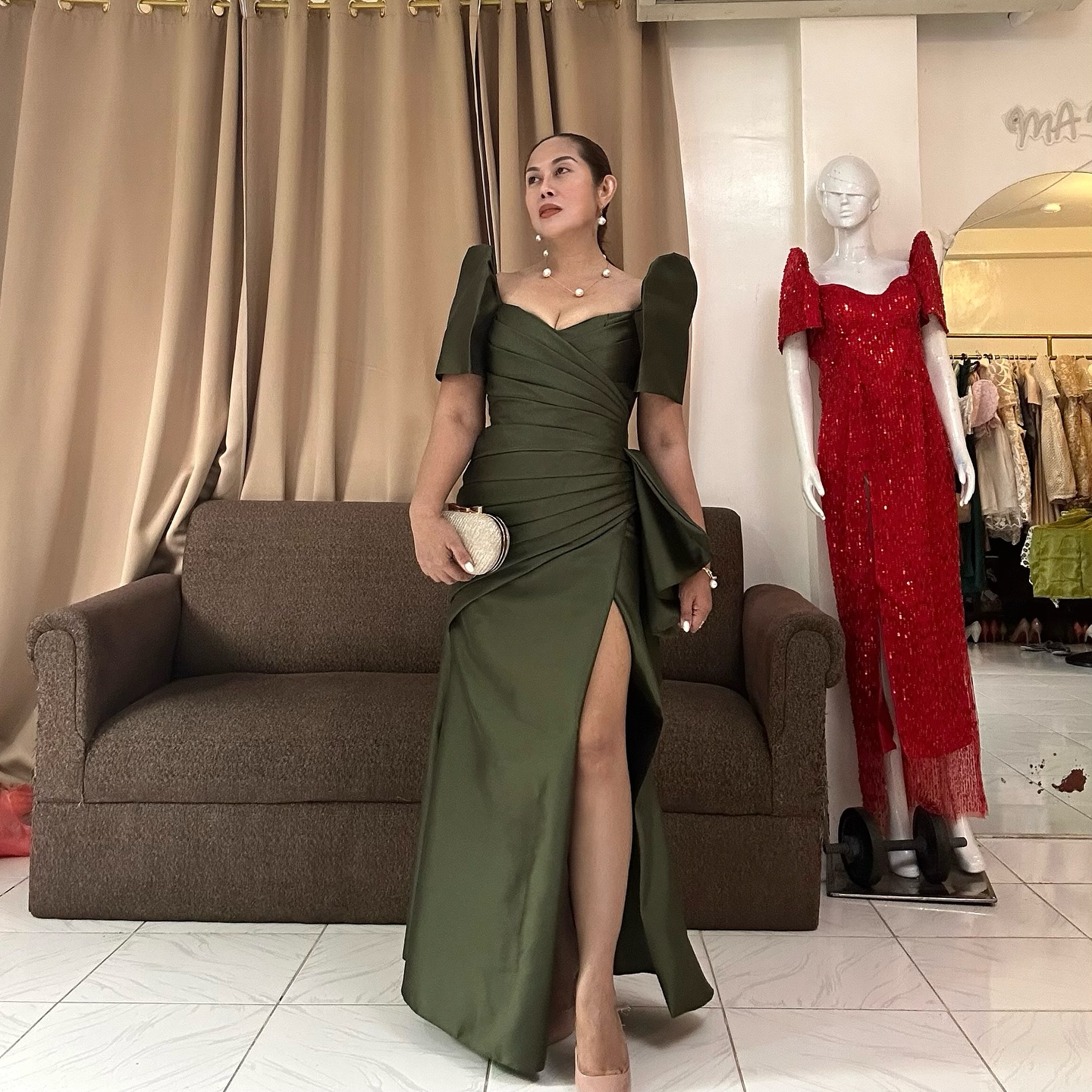 filipiniana dress green Olive modern #filipiniana #ma_nggown #gowncebu #modernfilipiniana #filipiniana #barongtagalog #filipinianadress #filipinianawedding -#filipinianacebu Rustic